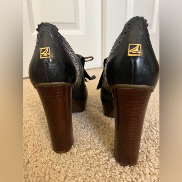 NWOT Never Worn Sperry Topsider Oxford Platform Heels, leather, 6M - Picture 7 of 8